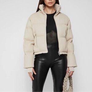 Manure De Voir Black Puffer Jacket New Size 14